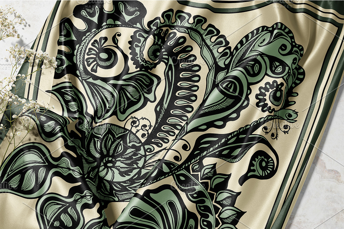 Woodland Botanica Scarf, an Object Graphic by ilustrinna (Photo 6 of 7)
