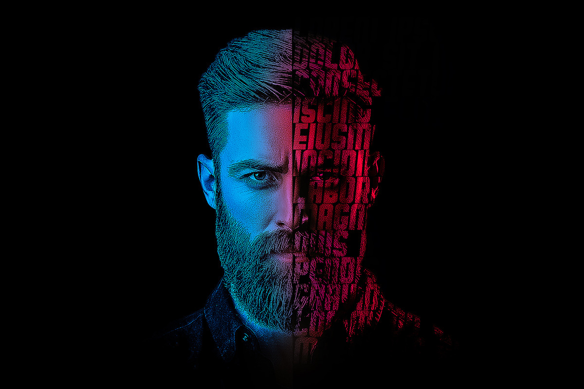 Text Portrait Photoshop Effect FX v1, a Brushes & More by INTENTFX (Photo 10 of 10)