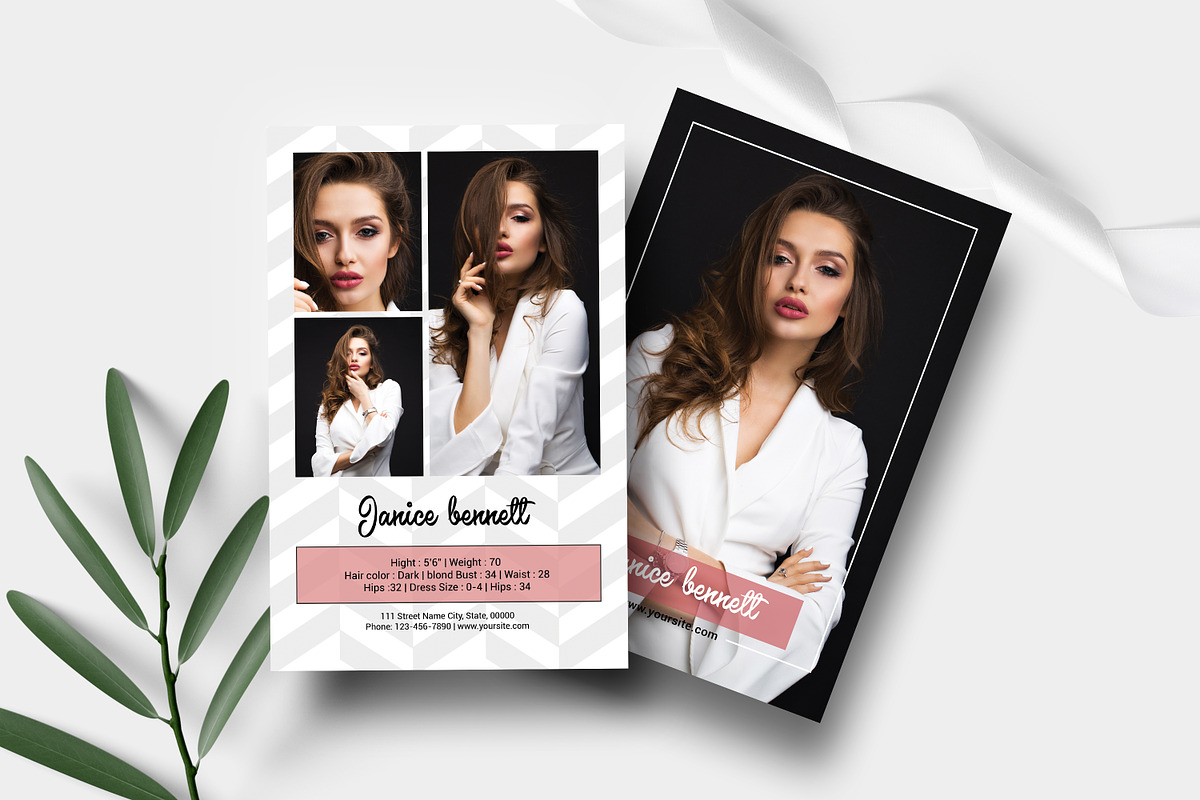 Modeling Comp Card Template, a Stationery Template by Ultimate Template ...