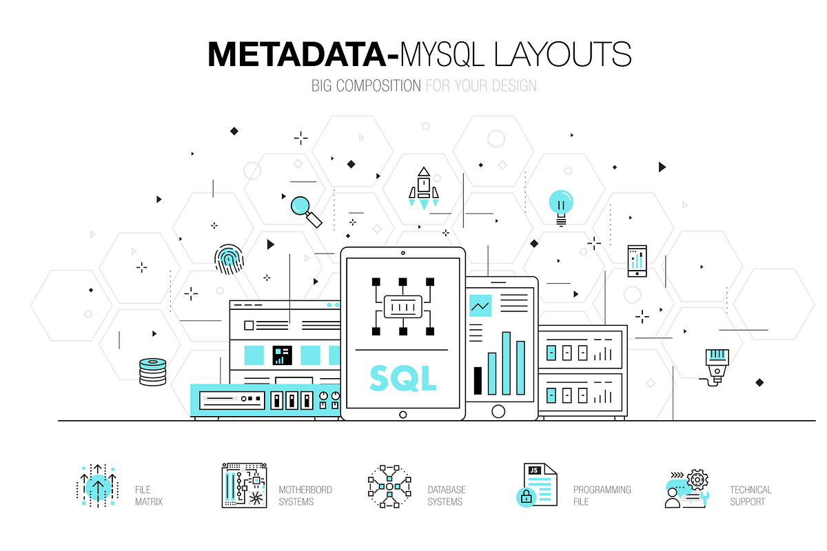 Metadata trendy compositions 7 ps, a Technology Illustration by Vladimir Vihrev (Photo 1 of 7)