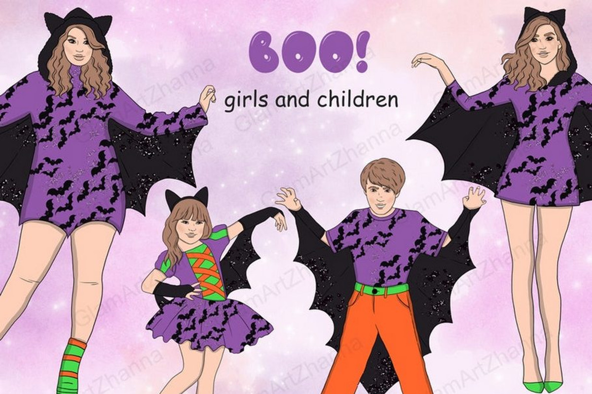 Boo Girls And Children Clipart, a Person Illustration by GlamArtZhanna (Photo 1 of 5)