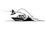 Water Ski Silhouette Vector Bundle, an Illustration by Designs_River (Thumbnail 51 of 51)