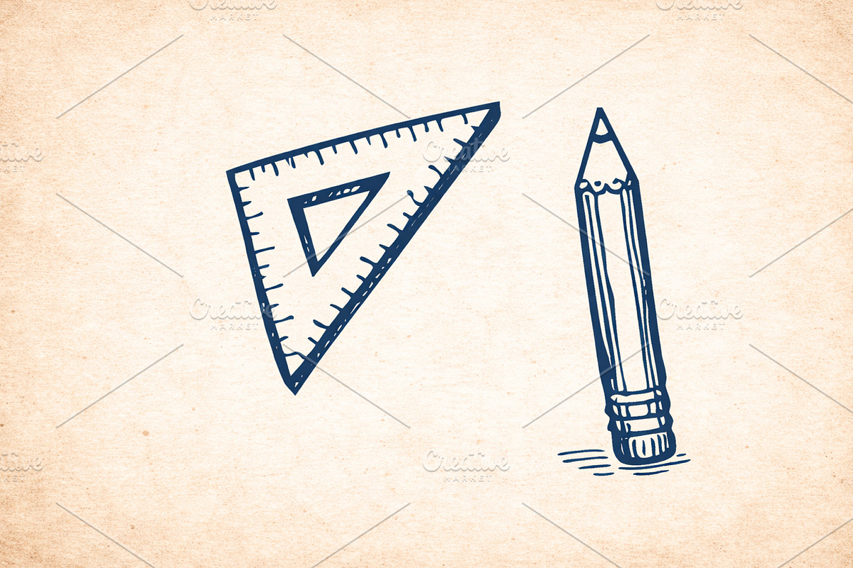 Hand Drawn Stationery Doodle Set, an Object Graphic by e-artdesign (Photo 3 of 3)