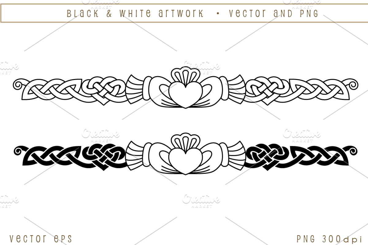 Claddagh Border - Heart Knot Braid, an Illustration by AonCelticArt