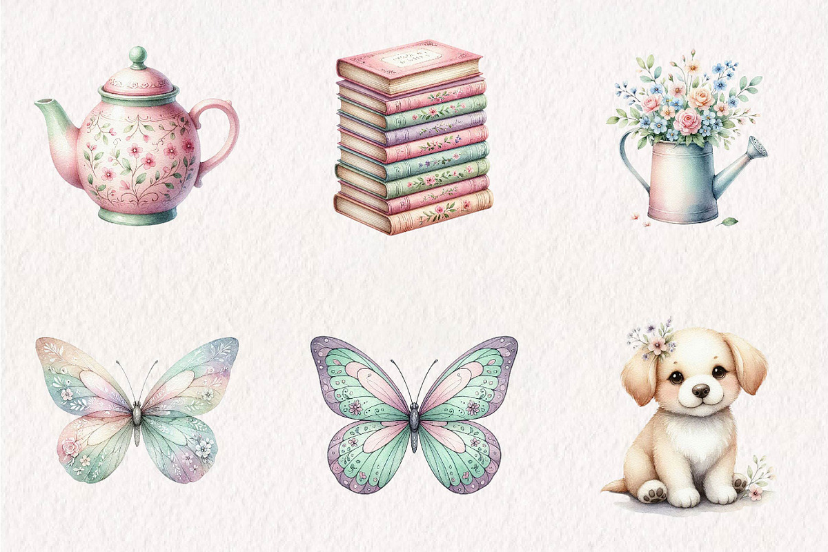 Pastel Clipart Bundle, a Seasonal Illustration by CreationArt (Photo 4 of 7)