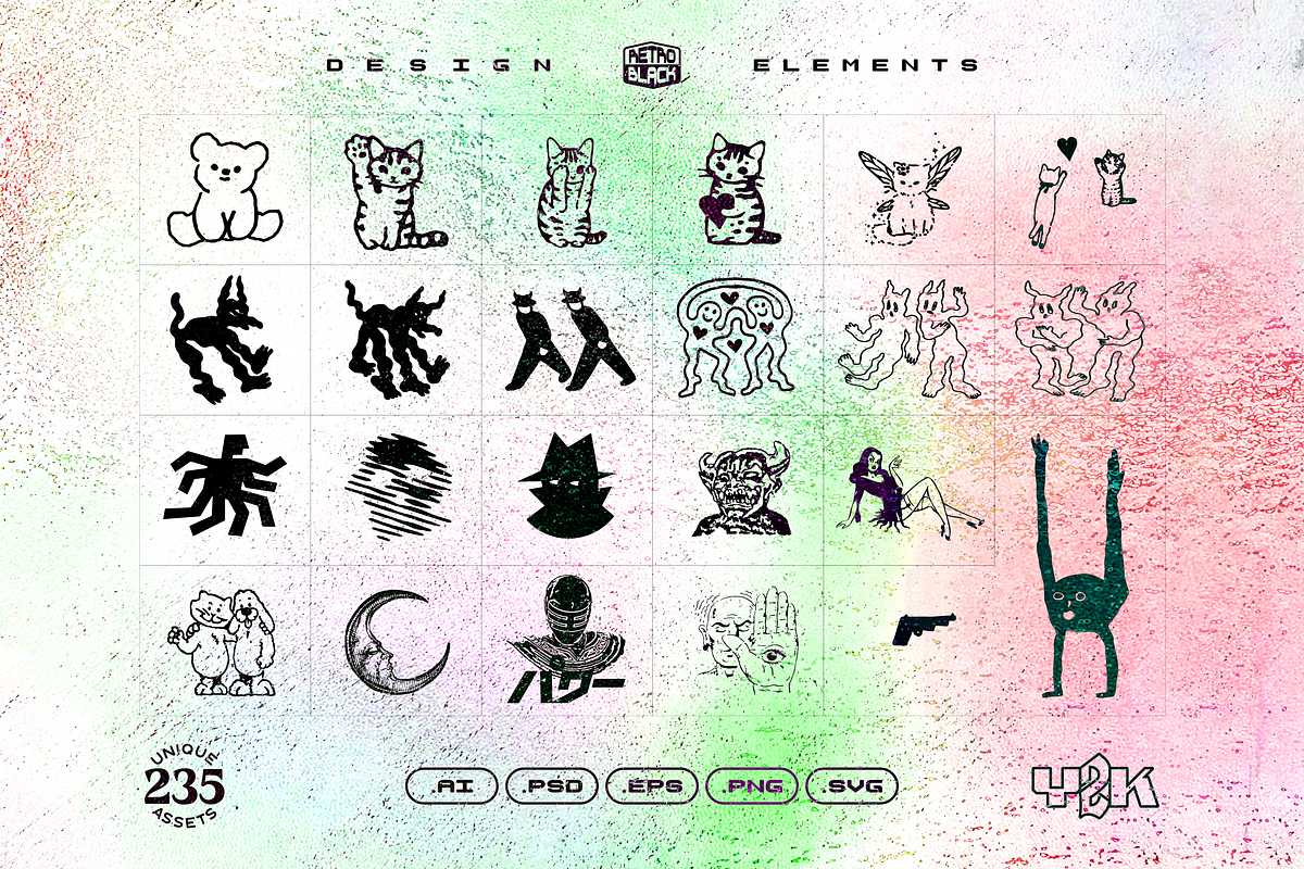 235 Y2K Shapes, Icons and Elements, an Object Graphic by Retro Black Studio (Photo 11 of 15)