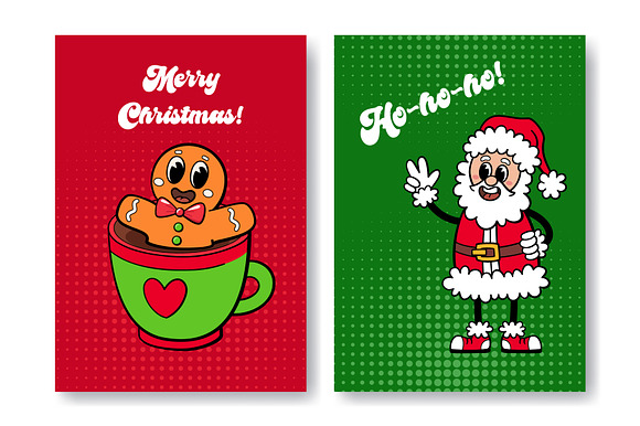 Groovy Christmas Cards Set preview 4