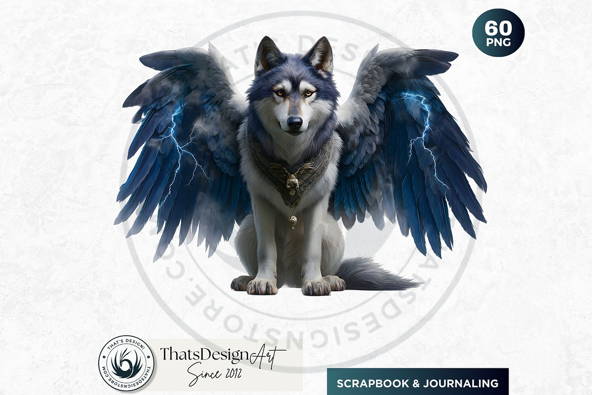 Watercolor Mystic Wolves Clipart Set, an Animal Illustration by ThatsDesignArt (Photo 5 of 15)