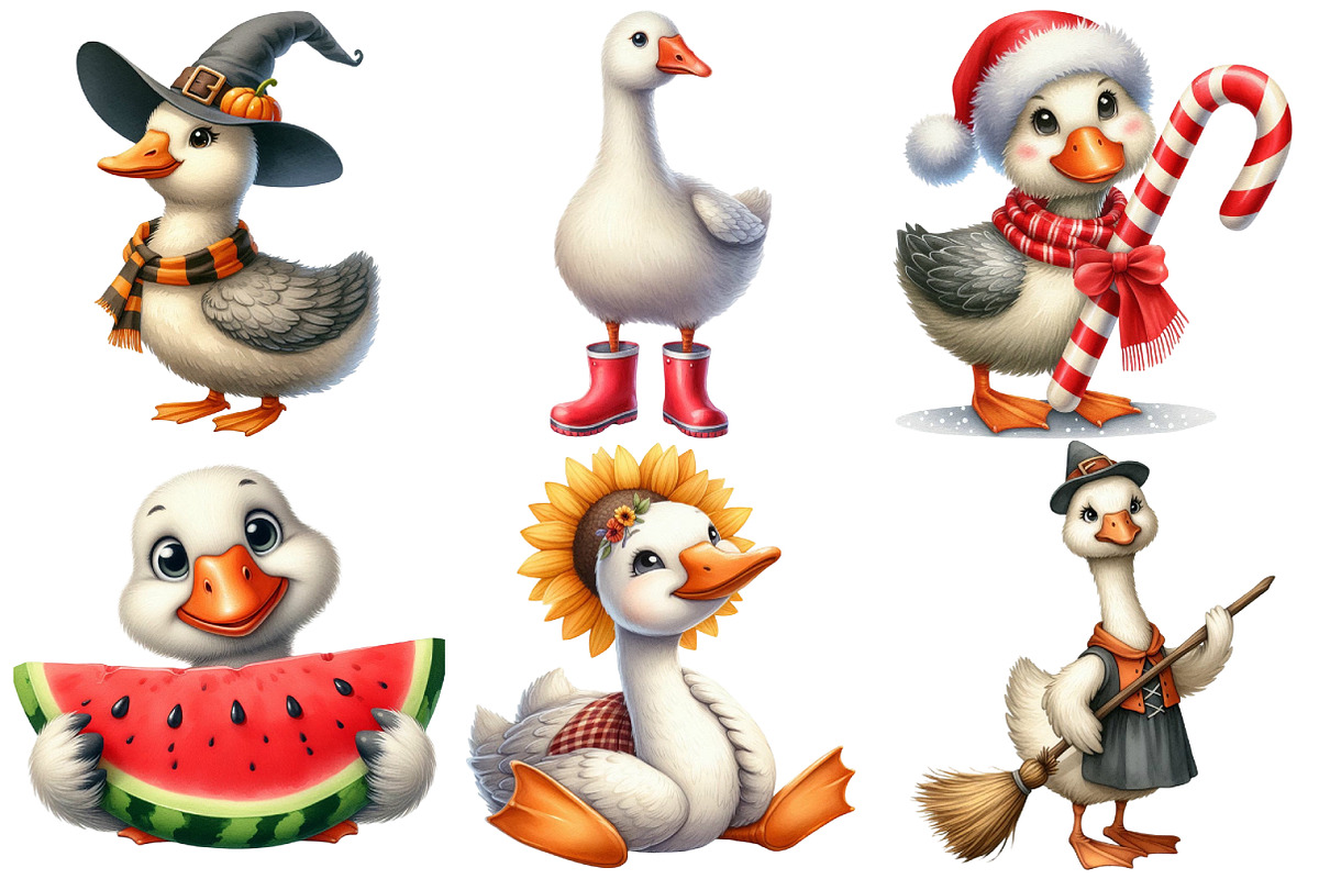 Silly Goose Clipart PNG, an Illustration by Pixels.Craft (Photo 3 of 7)