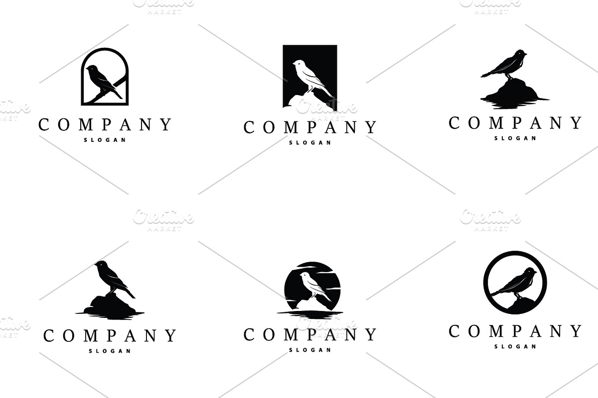 Black silhouette bird logo concept, a Branding & Logo Template by Maylianaw28