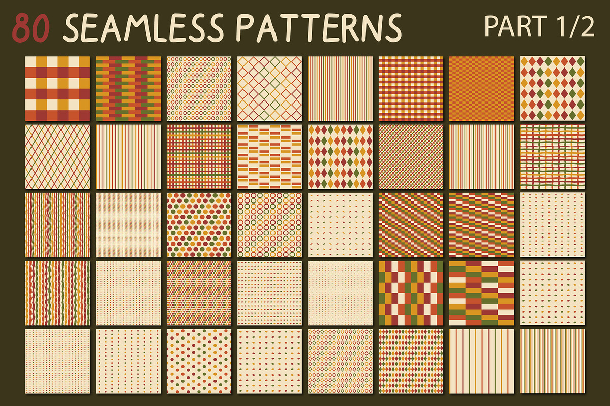 Autumn Patterns, Elements & Frames, a Pattern Graphic by Le.nart (Photo 3 of 9)