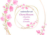 watercolor cherry blossom, an Illustration by EshaStudio (Thumbnail 1 of 4)