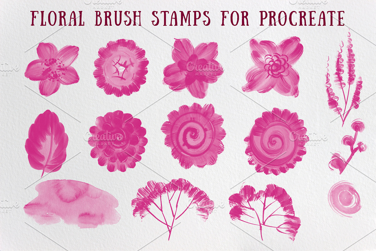 Floral Brush stamps for Procreate, a Brush Add-On by Graphics Resources (Photo 13 of 15)
