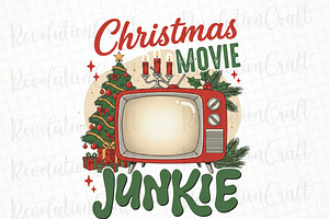 Christmas Movie Junkie Sublimation, an Illustration by OK Design