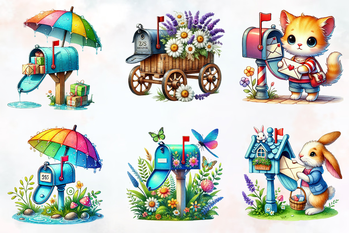 Spring Mailbox Sublimation Clipart, an Illustration by RobertsArt (Photo 6 of 7)