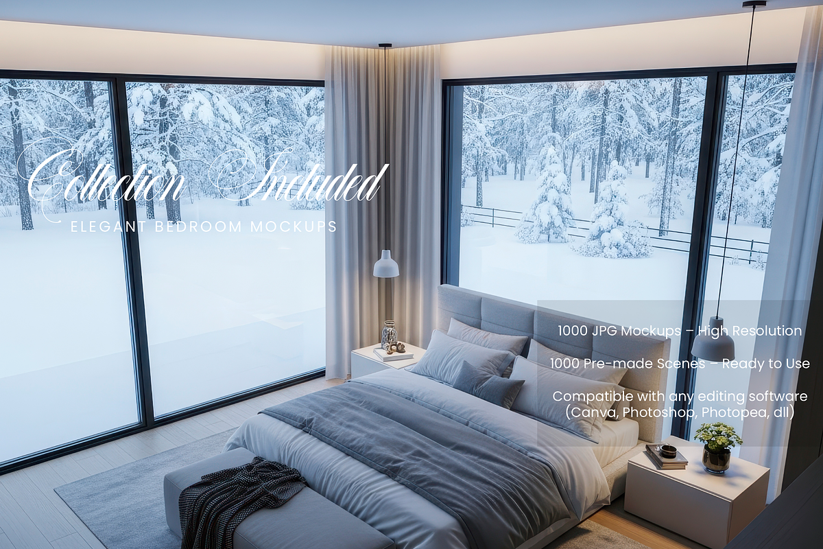 Ultimate Winter Bed Scene 1000 JPG, a Household Mockup by KennedyStudio (Photo 8 of 15)