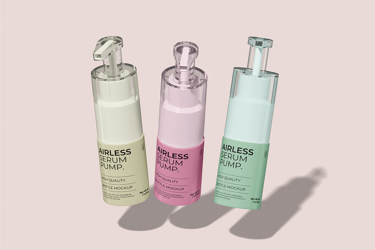 Airless Serum Pump Bottle Mockup, a Packaging Mockup by Permadi Creative (Photo 4 of 5)