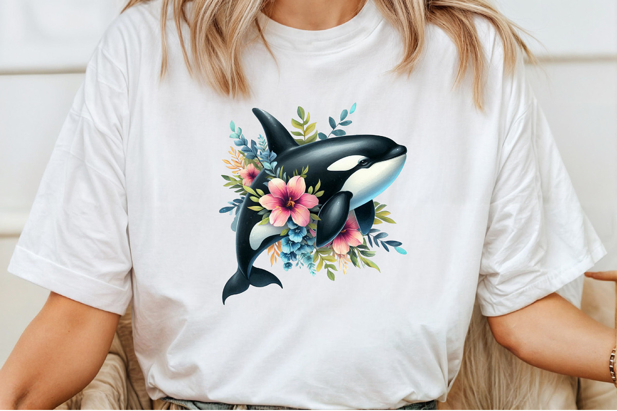 Watercolor Orca Clipart, an Illustration by Pixels.Craft (Photo 6 of 7)