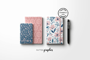 Pink & Blue Floral Seamless Patterns