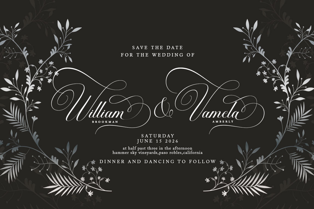 Brilliani Script Pro, a Script Font by Has_rizal (Photo 2 of 14)