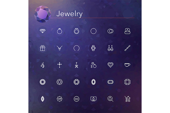 Jewelry Line Icons