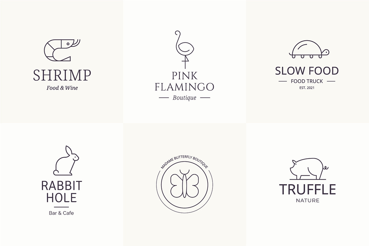Animals - Outline Icons & Logos, a Branding & Logo Template by Paulina Sara Design (Photo 12 of 12)