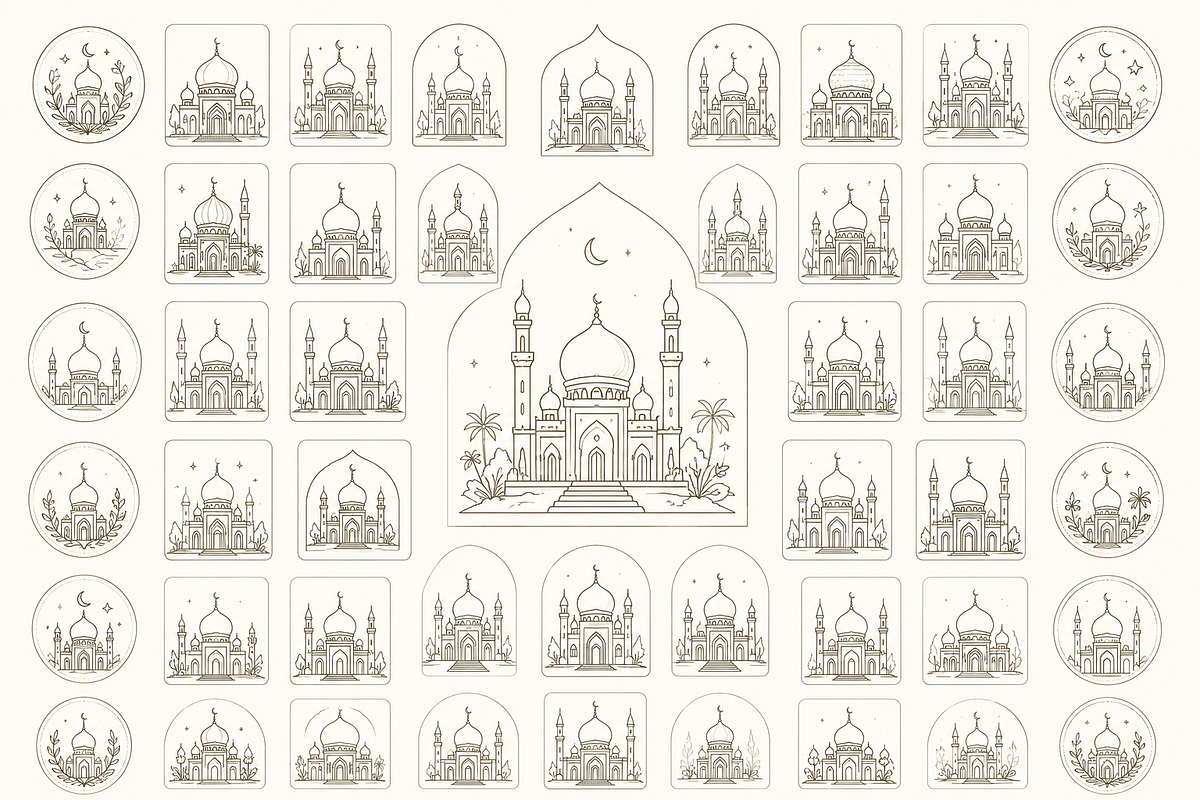 100+ Mosque Coloring Page for KDP, a Pattern Graphic by S Graphic Studio (Photo 3 of 3)