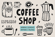 Coffee shop graphic elements, a Food Illustration by piyacler (Thumbnail 1 of 6)