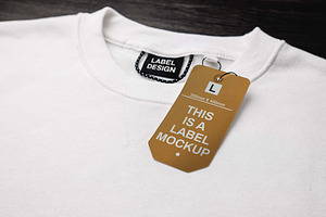 Label Tag Mockup On Sweatshirt