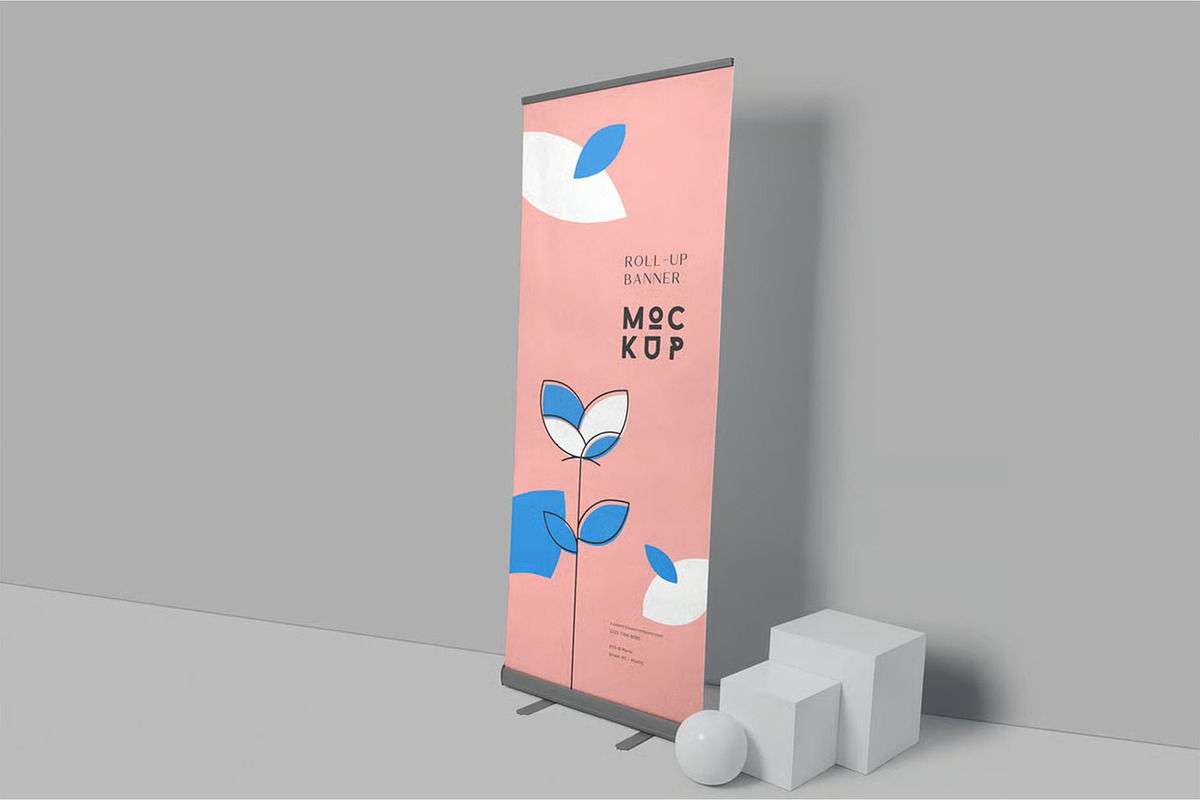 Roll-Up Banner Mockup, an Advertising Mockup by megostudi0 (Photo 2 of 6)