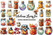 Watercolor Autumn Leaves Jar Clipart, an Illustration by Daily.Designs (Thumbnail 1 of 5)