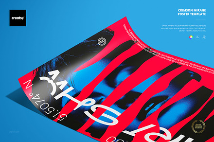Crimson Mirage Poster Template, a Poster Template by creatsy5