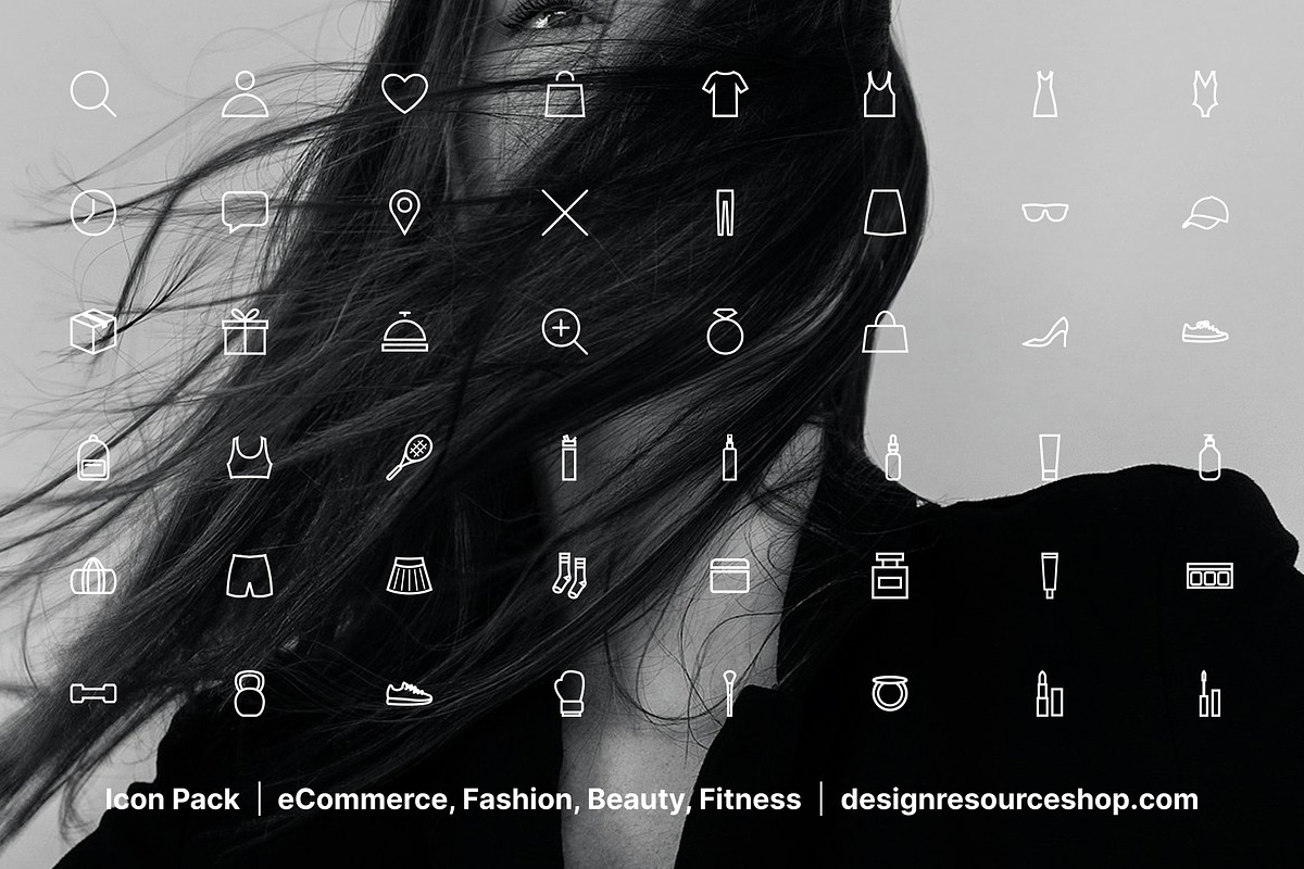 Fashion, Beauty, Fitness Icon Pack, an Outline Icon by The Design Resource Shop (Photo 2 of 4)