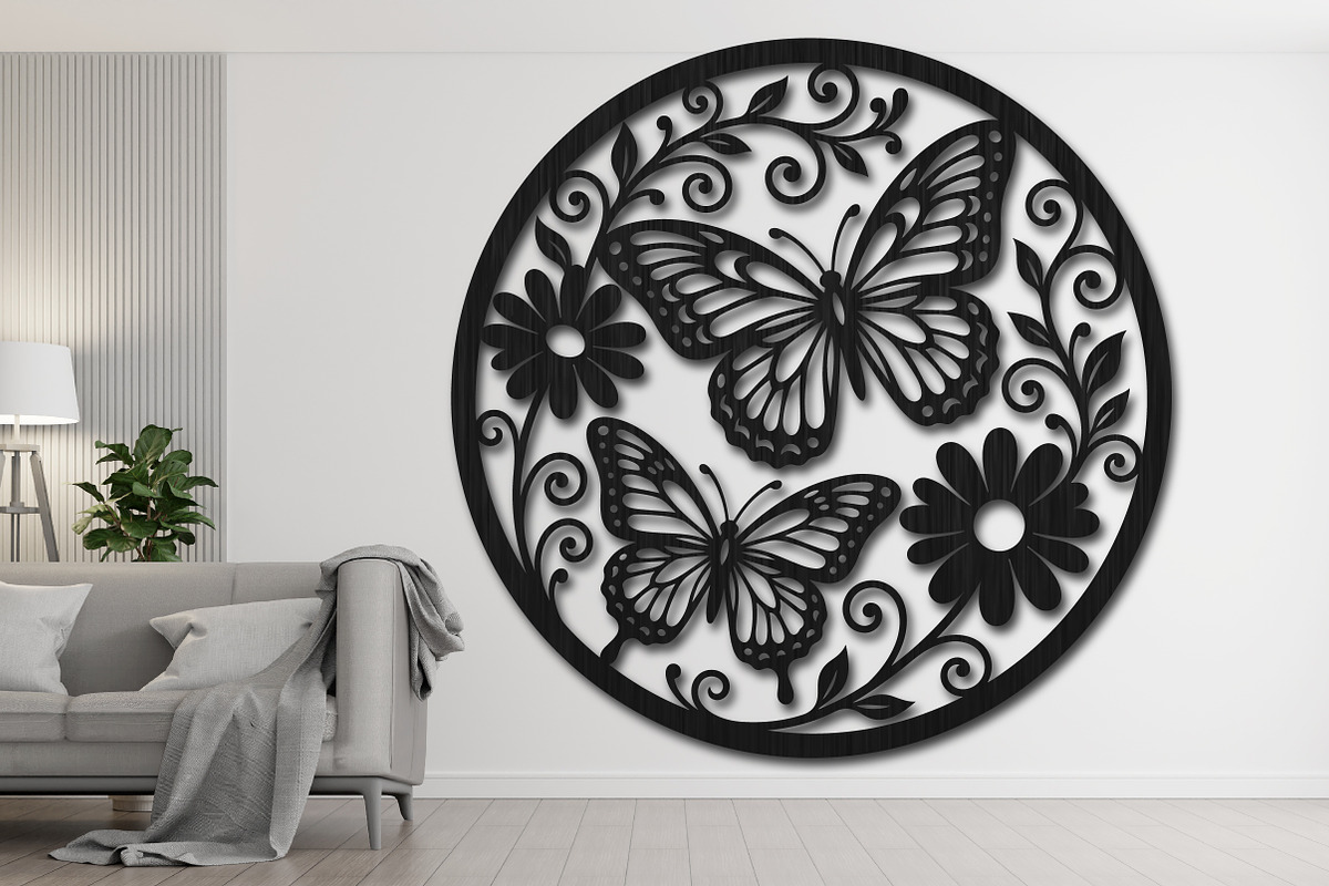 Floral Butterfly Laser Cut SVG, an Object Graphic by DreamCafeArt (Photo 2 of 4)
