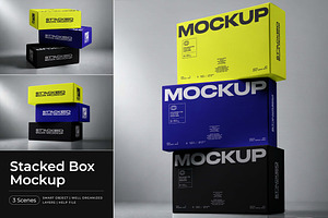 Stacked Box Mockup, a Packaging Mockup by Pitchlook.Studio