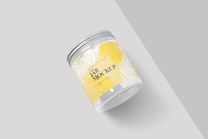 Metallic Cap Transparent Jar Mockups