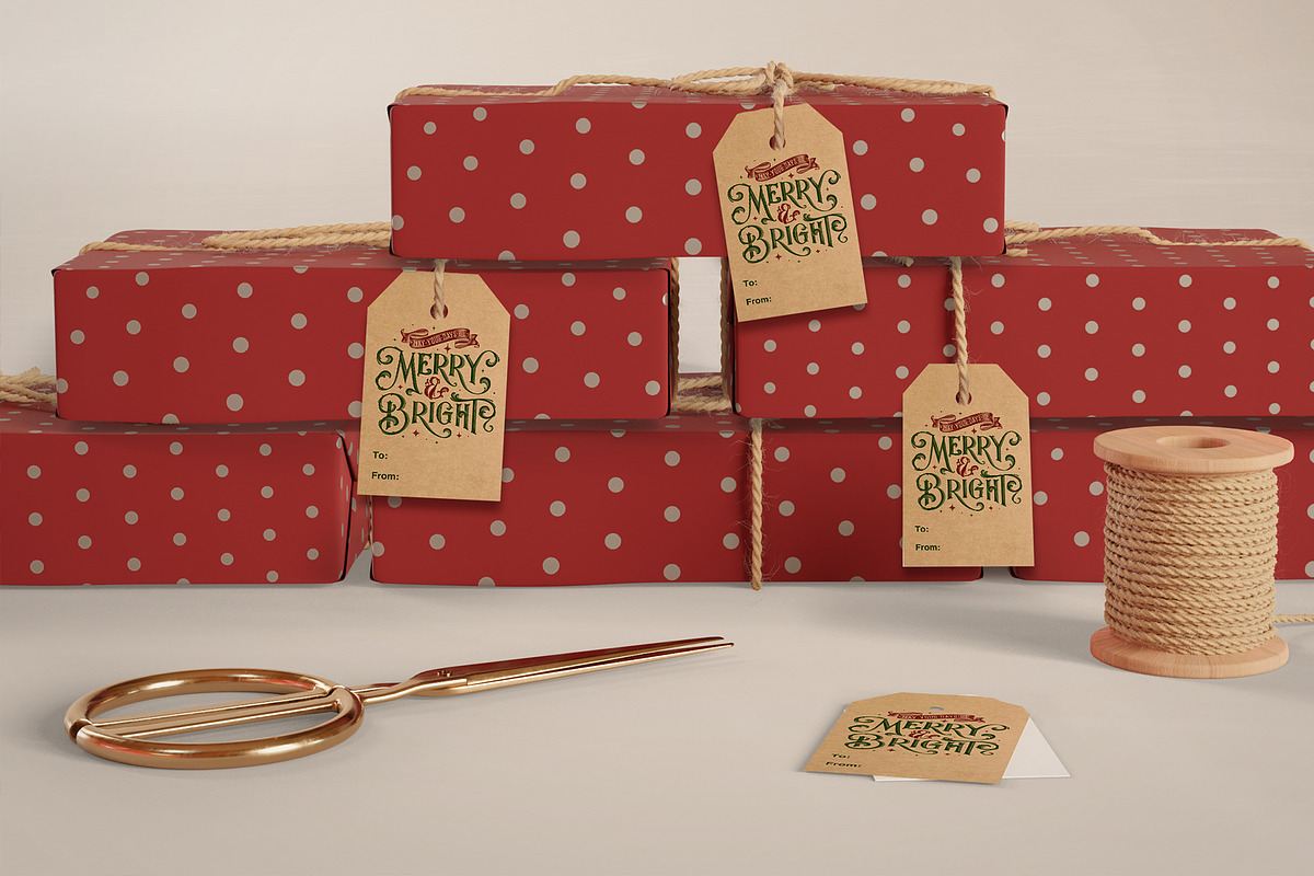 Merry & Bright – Christmas Gift Tags, an Illustration by Aurelie Maron (Photo 3 of 5)