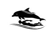 Dolphin Jumping Silhouette Vector bu, an Illustration by Designs_River (Thumbnail 8 of 48)