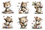 Whimsical Easter Cats Clipart, an Illustration by Dream Creation (Thumbnail 3 of 7)