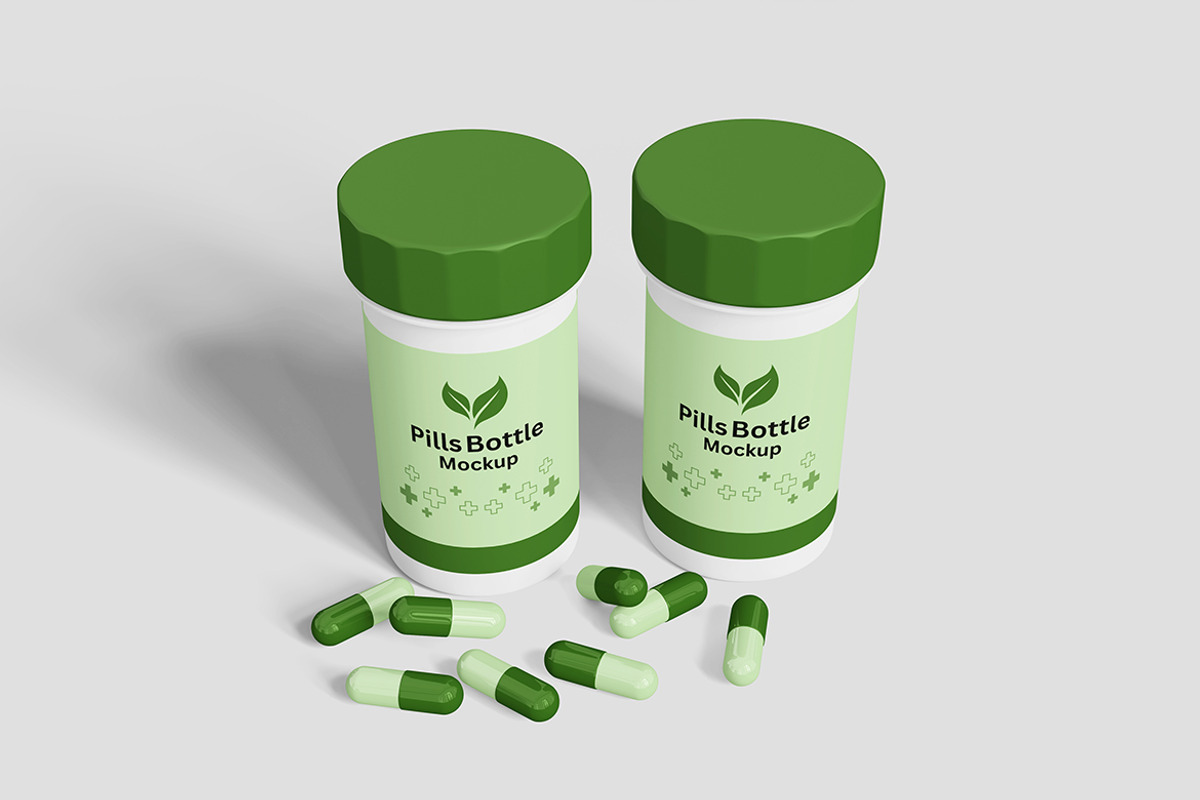 Pills Bottle Mockup For Branding, an Advertising Mockup by bimockup (Photo 4 of 6)