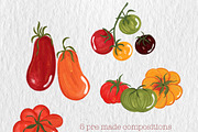 Oil Pastel Whimsical Tomatoes Set, a Food Illustration by Oleksandra Illustrates (Thumbnail 8 of 16)