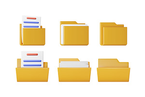Collection of 3d rendering yellow, an Object Illustration by Abscent