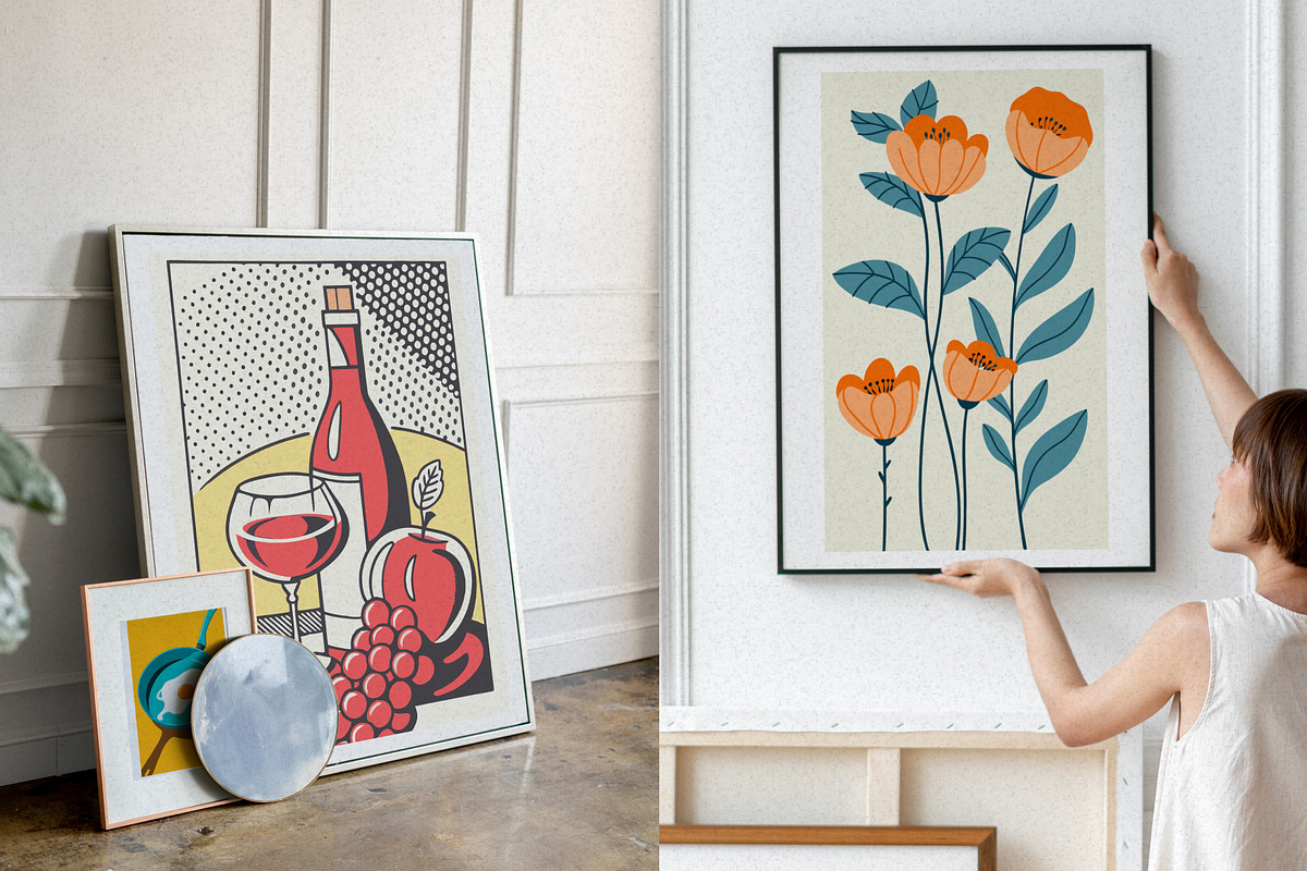 Colorful Modern Maximalist Wall Art, a Wallpaper Graphic by Helospace (Photo 3 of 10)