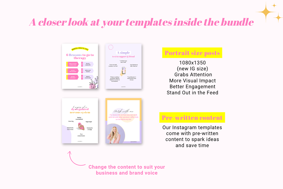 Mental health Canva template bundle, a Social Media Template by Cate Creates (Photo 4 of 11)