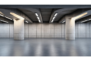 Empty Modern Underground Parking