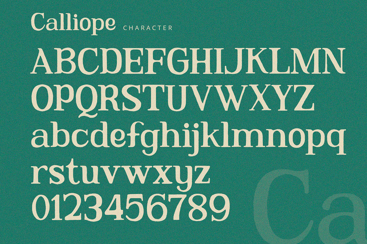 Calliope - Serif Font, a Serif Font by Alpaprana (Photo 8 of 10)