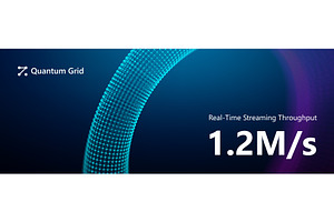 Quantum grid wireframe tunnel with, a Technology Illustration by RDShop