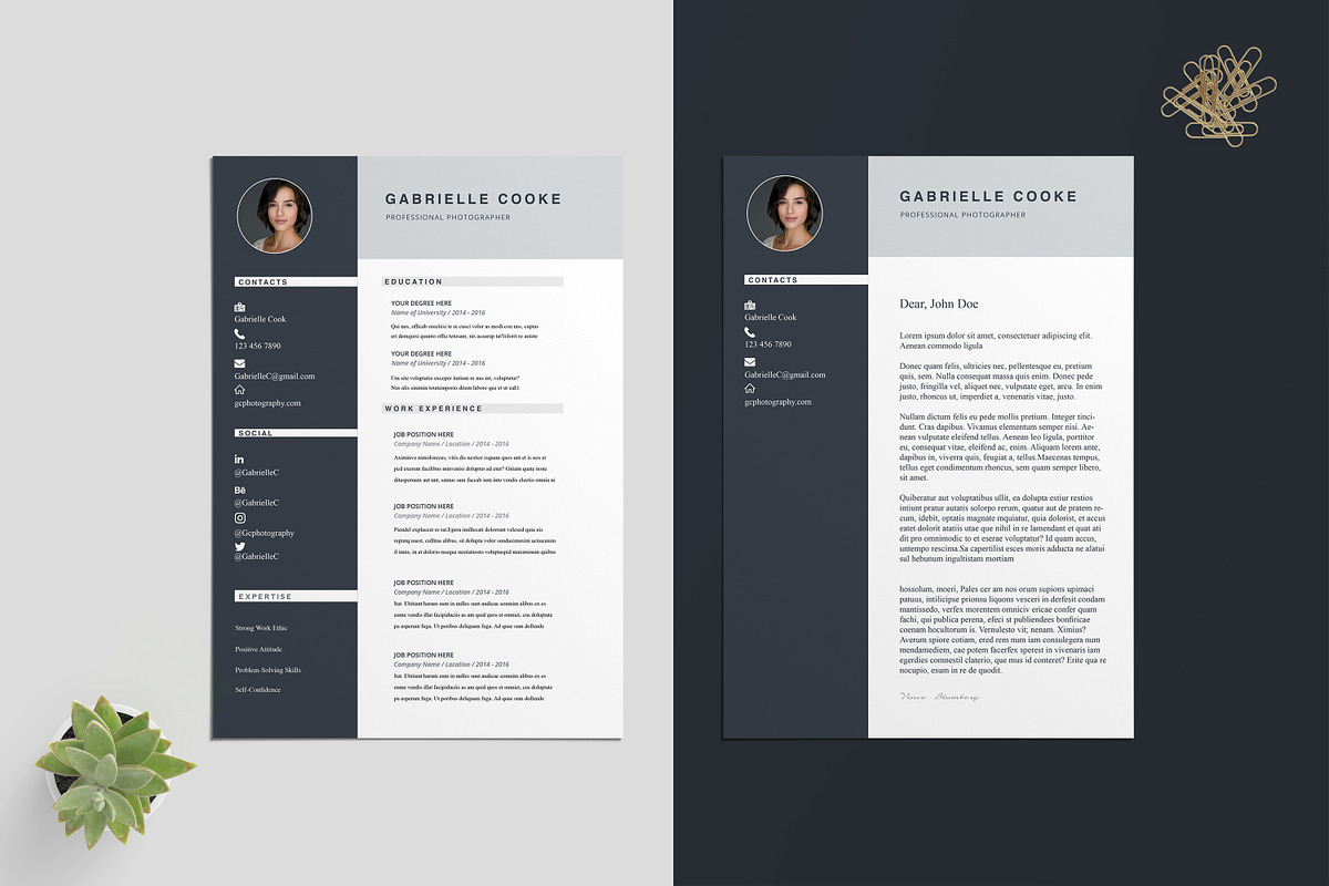 Resume/CV Template | Gabrielle Cooke, a Resume Template by OpulentStu (Photo 3 of 3)
