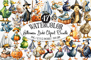 Watercolor Halloween Ducks Clipart, an Illustration by Designking (Thumbnail 1 of 5)