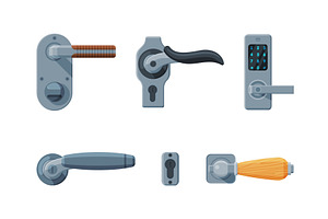 Different Doorknob and Door Handle, an Object Illustration by TopVectors